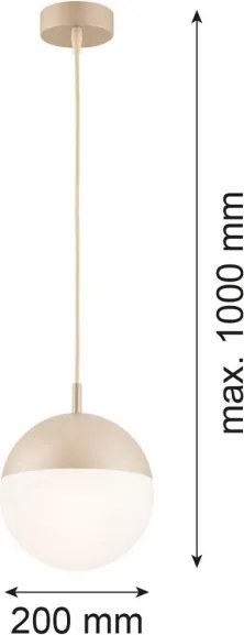 Argon 9001 - Lampă suspendată de exterior pe cablu LIV 1xE27/15W/230V IP44 bej