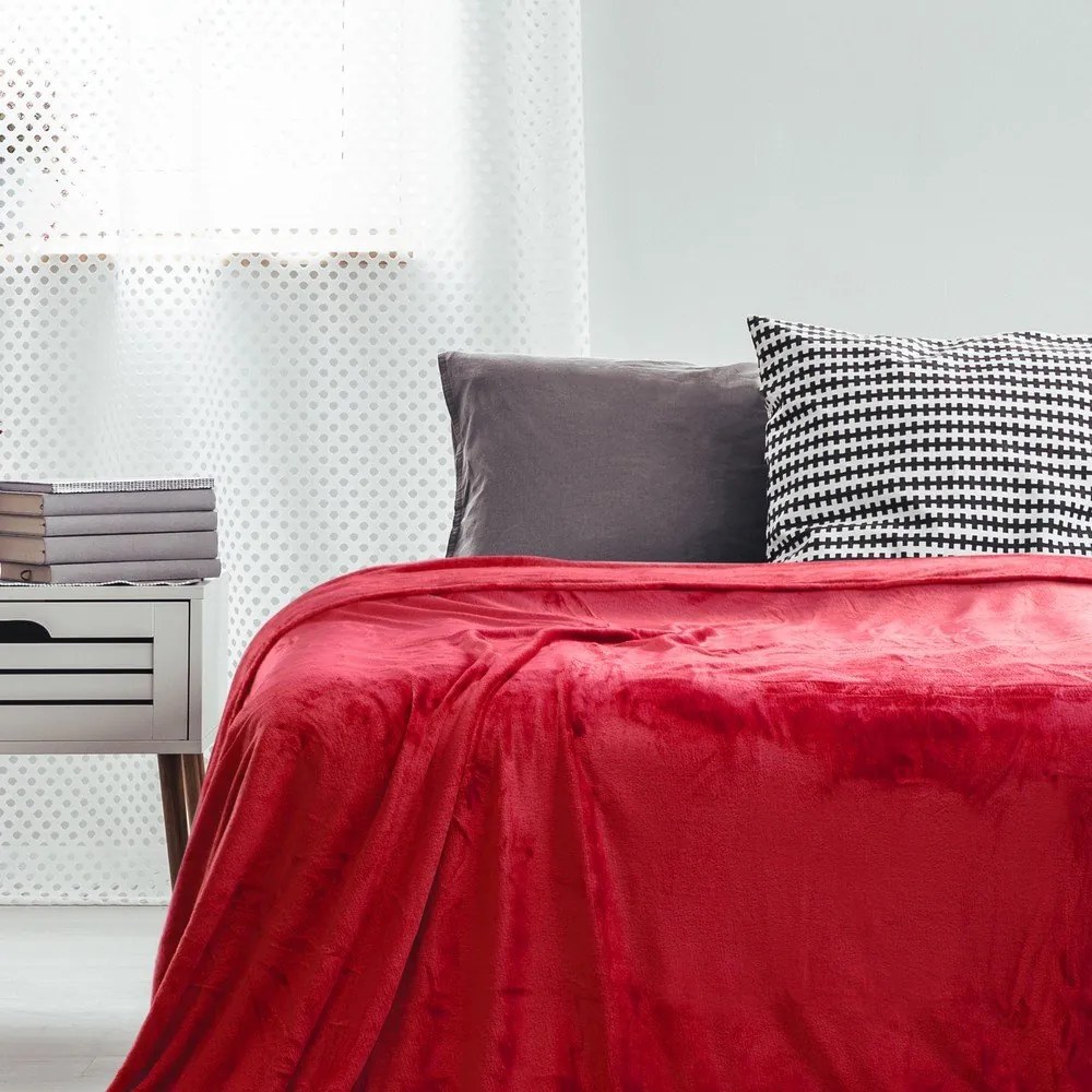 Pătură din microfibră Decoking Mic, 160 x 210 cm, roșu
