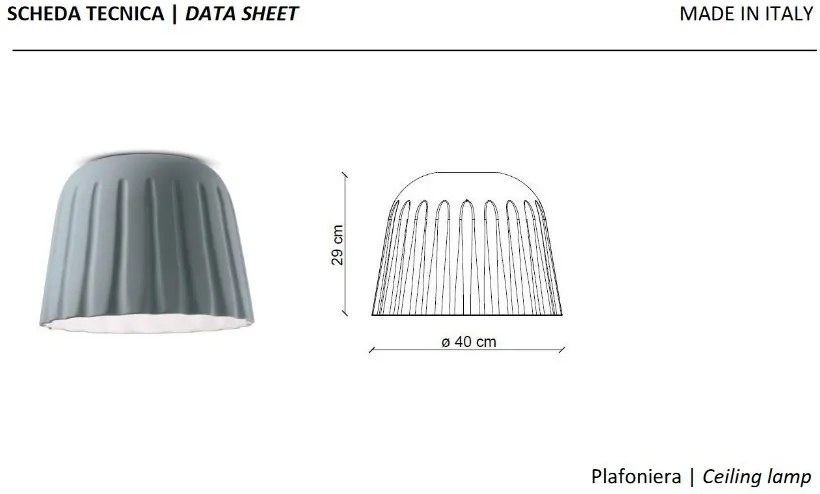 Plafoniera design italian realizat manual din ceramica MADAME GRES Large