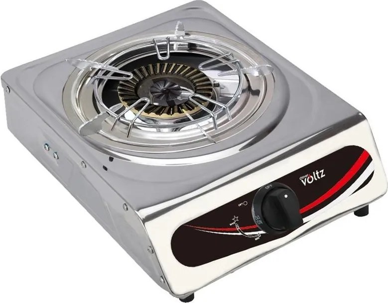 Aragaz Rosberg Oliver Voltz OV51454B, 3.45 kWh, 30 mbar, 1 arzator, Suport fonta, Inox