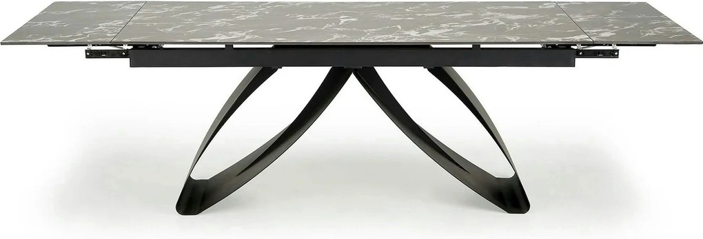 Masa extensibila HILARIO, negru, piatra sinterizata/metal, 180/260x90x