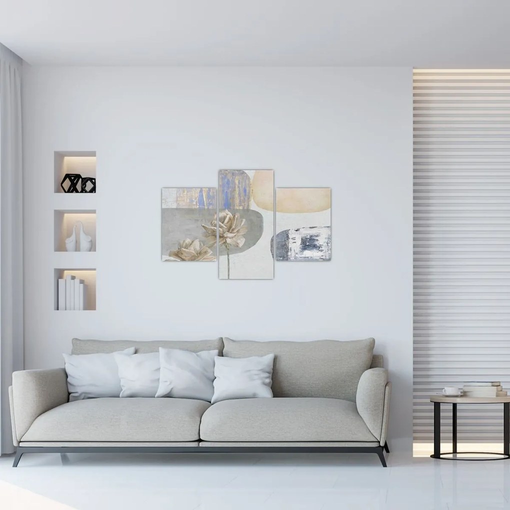 Tablou - Pictură flori și texturi (90x60 cm)