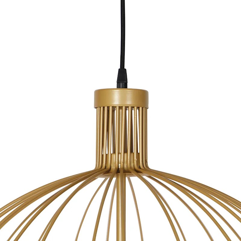 Lampă pendantă de design aurie 60 cm - Wire Dos