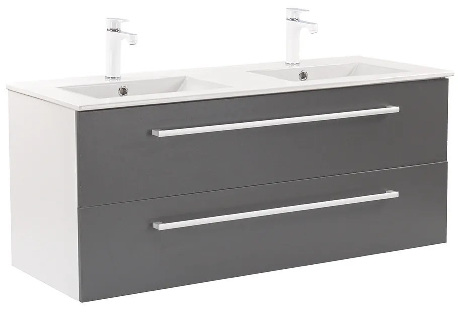 Dulap inferior Vario Clam 120 cu lavoar alb-antracit