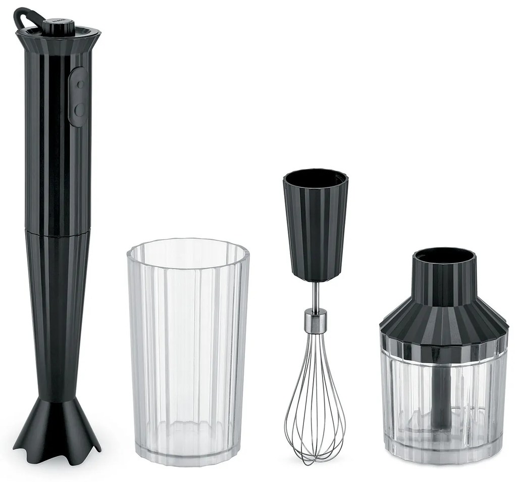 Mixer vertical cu pahar de másseración și tel, negru, diametro 7 cm - Alessi