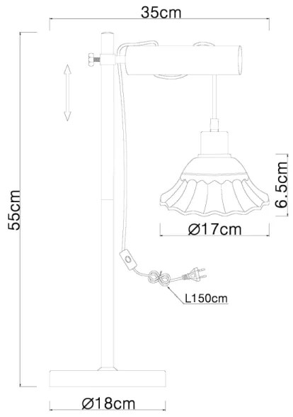 Lampă de masă Globo 54050-1T JOWITA 1xE27/40W/230V