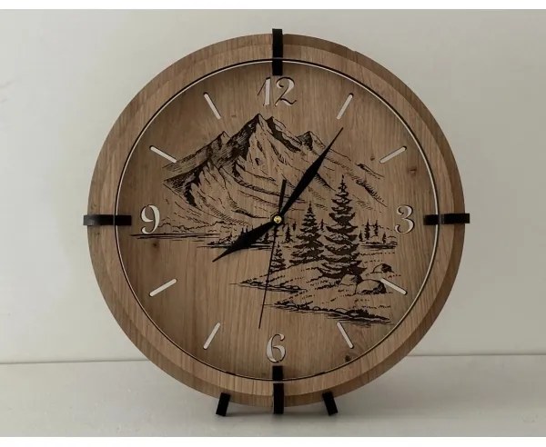 Li-Go 23697/DUB/BAT2 - Ceas LED reglabil cu senzor, LED/1xAA, diametru 32 cm, stejar