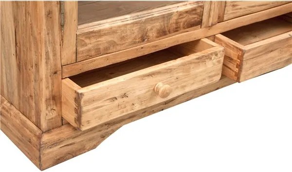 Vitrina, L109 36 H180 cm, 2 usi 2 sertare, lemn masiv