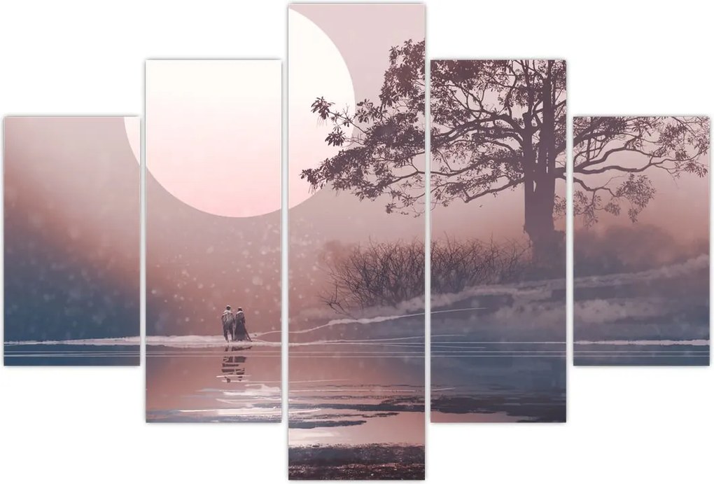 Tablou Perechea îndrăgostită (150x105 cm)