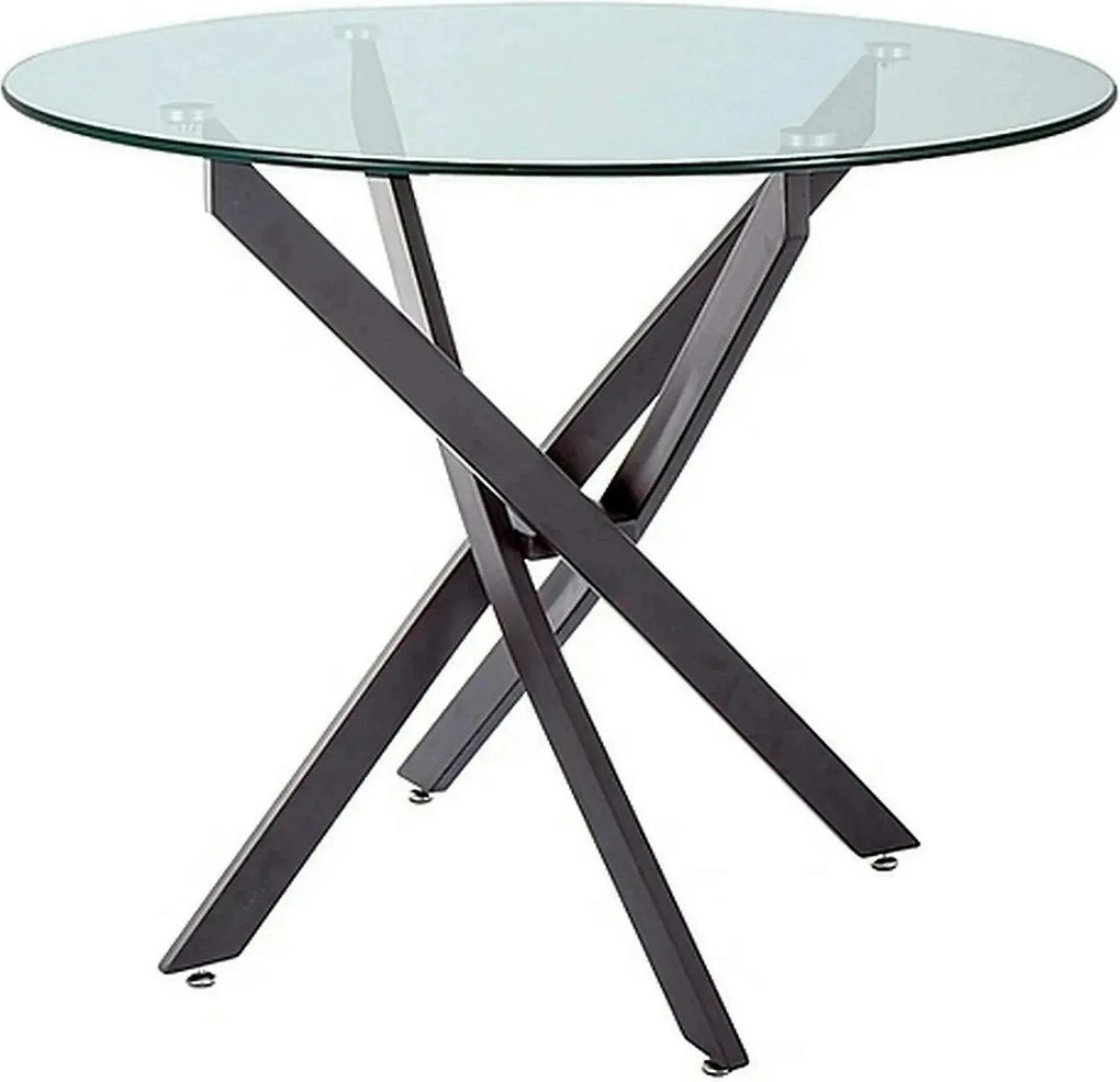 Masa sticla transparenta AGIS, sticla/metal, 90x90x72 cm