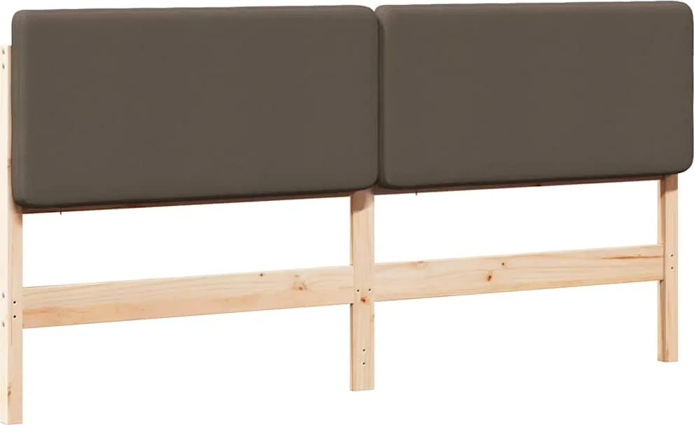 vidaXL Tăblie tapițată Maro și taupe 200 cm Lemn de pin masiv