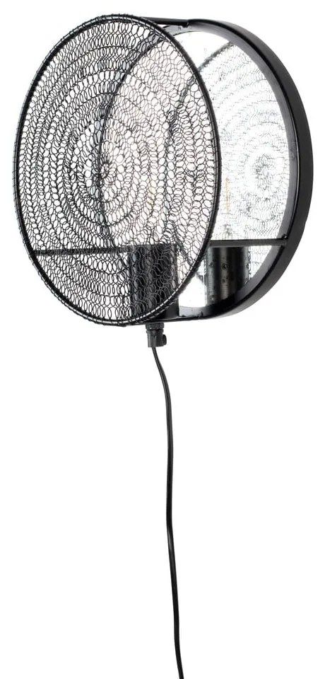 Aplică de perete White Label Lea, negru