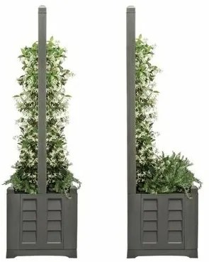 Jardinieră cu volum mare și suport ornamental Bama Separe capuccino, 80 x 150 x 42,5 cm