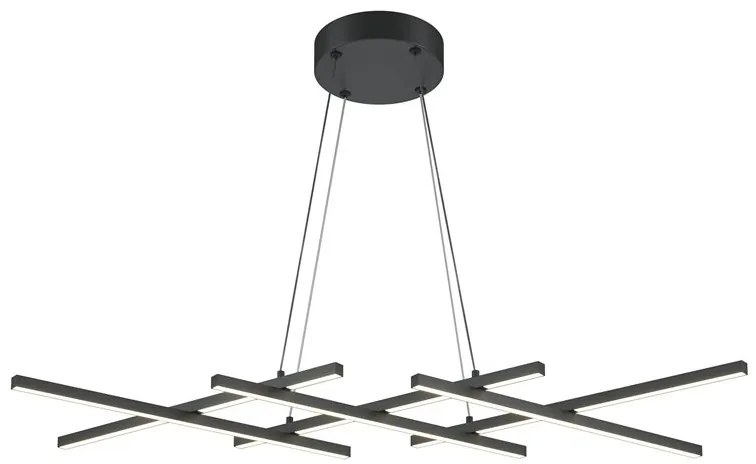Lustra LED suspendata design geometric Halo negru