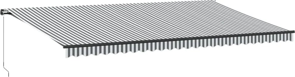 vidaXL Copertină retractabilă manual, antracit/alb, 600x350 cm