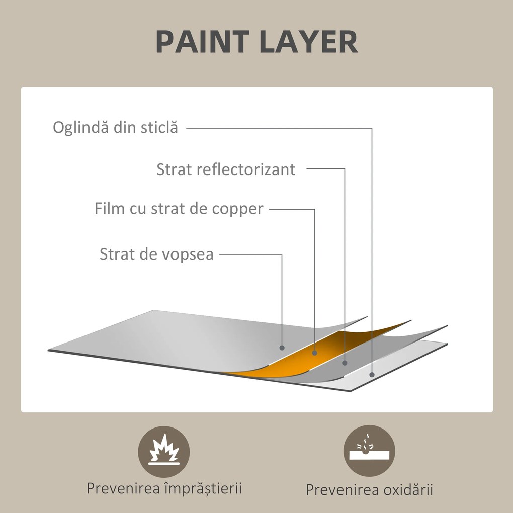 HOMCOM Oglindă Dreptunghiulară de Perete cu Cârlige, Sticlă și MDF, 60x80 cm, Negru | Aosom Romania