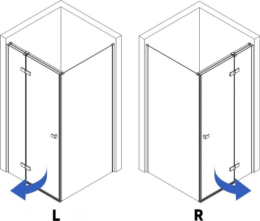 Cabina de dus Rea Atlas deschidere pe dreapta 120x90 cm crom