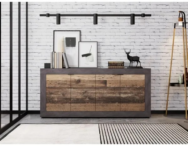 Comodă RUNEA maro închis/antracit