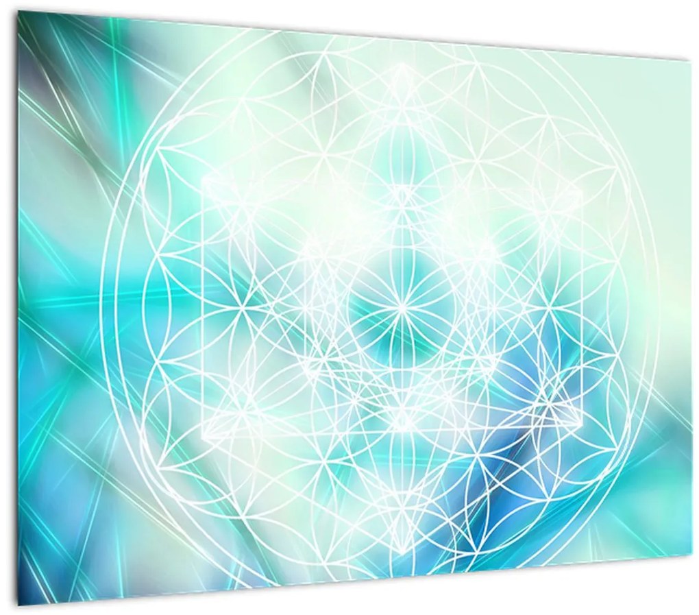 Tablou - Merkaba pe un fundal turcoaz (70x50 cm)