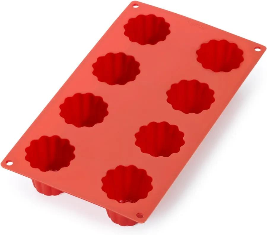 Formă din silicon pentru 8 mini pandișpane Lékué, roșu