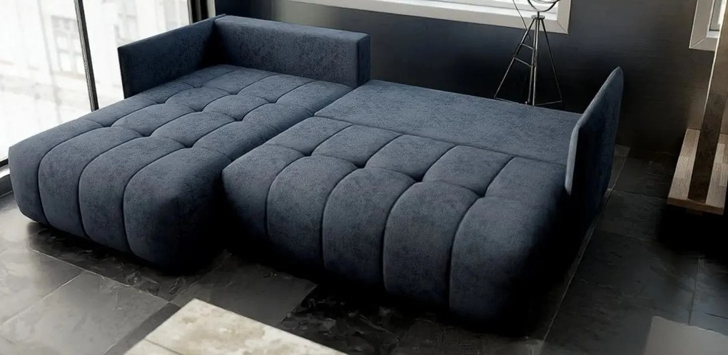 Colțar extensibil dumonde cu ladă de depozitare si sezut confortabil din spuma high-density, Malta Enjoy Antracit 235x185 cm