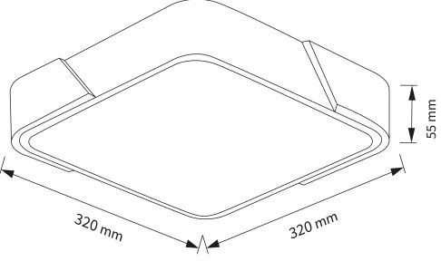Plafonieră LED PILANA Brilagi LED/24W/230V stejar/negru 32x32 cm