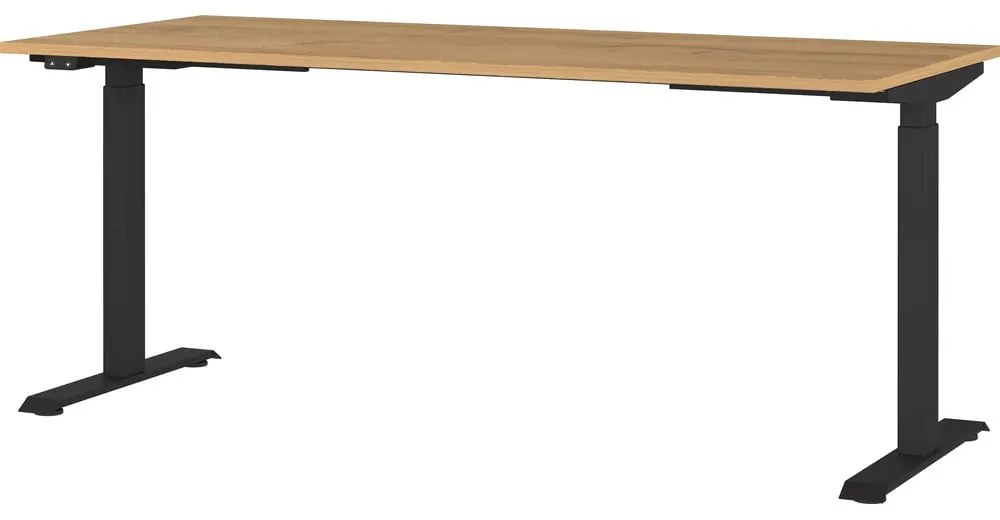 Birou reglabil cu înălțime ajustabilă electric și cu blat cu aspect de lemn de stejar 80x180 cm Agenda – Germania