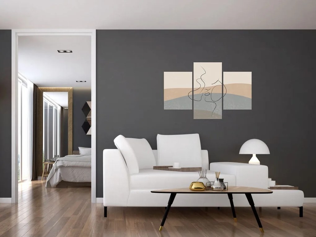 Tablou - Sărut de linie de artă (90x60 cm)
