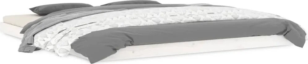 vidaXL Cadru de pat Super King, alb, 180x200 cm, lemn masiv de pin