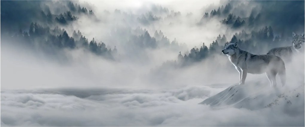 Tablou cu lupi (120x50 cm)