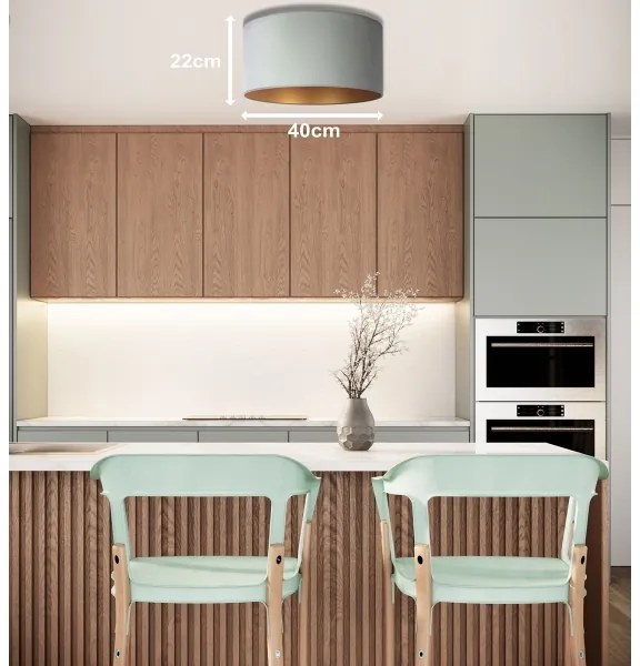 Duolla - Plafonieră ROLLER 1xE27/15W/230V d. 40 cm verde închis/aurie