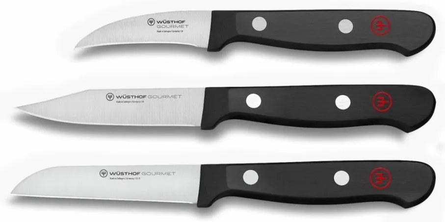 Wüsthof GOURMET set 3 cuțite pentru legume, negru