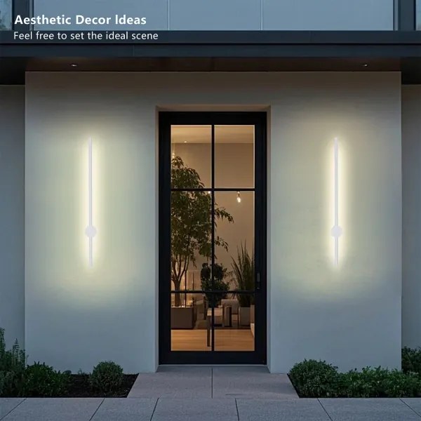 BRILAGI AURA Aplică de perete LED pentru exterior, 12W, 230V, 3000K, IP54, 65 cm, alb, CRI 90