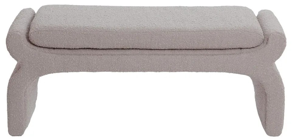 Bancă bej cu tapițerie din țesătură bouclé Nafya – Light & Living