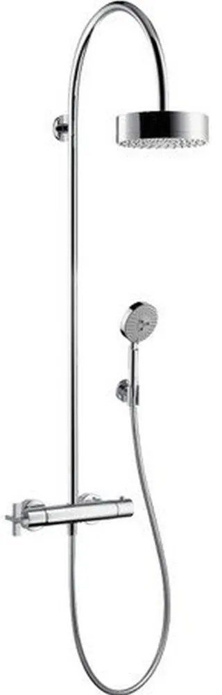 Set de dus Showerpipe cu termostat, crom