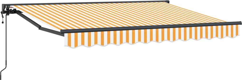 vidaXL Cort electric retractabil Galben și alb 3,5 x 2 m