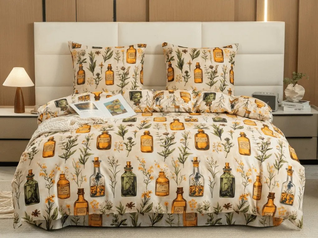 Lenjerie de pat din microfibra APOTHECARY crem Dimensiune lenjerie de pat: 70 x 90 cm | 140 x 200 cm