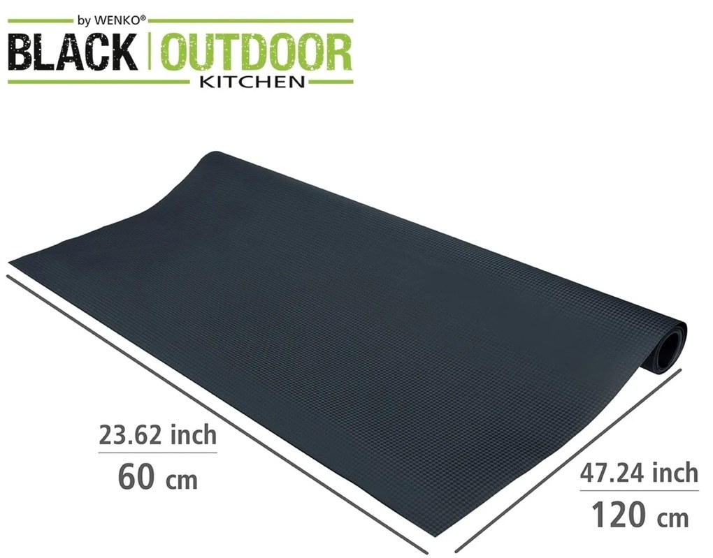 Covoras protector, Wenko, Splash Suma, 60 x 120 cm, plastic, negru
