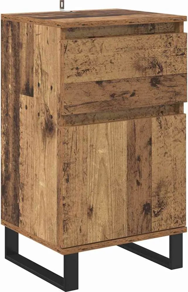 vidaXL Bufet cu sertar Lemn vechi 35 x 40 x 70 cm Lemn compozit