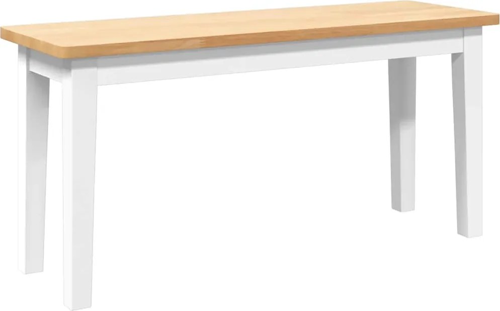 vidaXL Bancă 90 cm din lemn masiv alb cauciuc