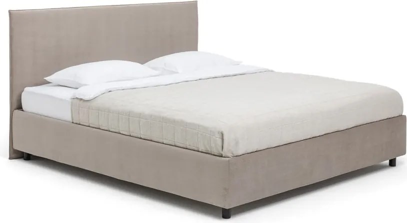 Pat dublu tapițat taupe cu spațiu de depozitare cu saltea / somieră 180x200 cm Myra Pillow - Bonami Selection