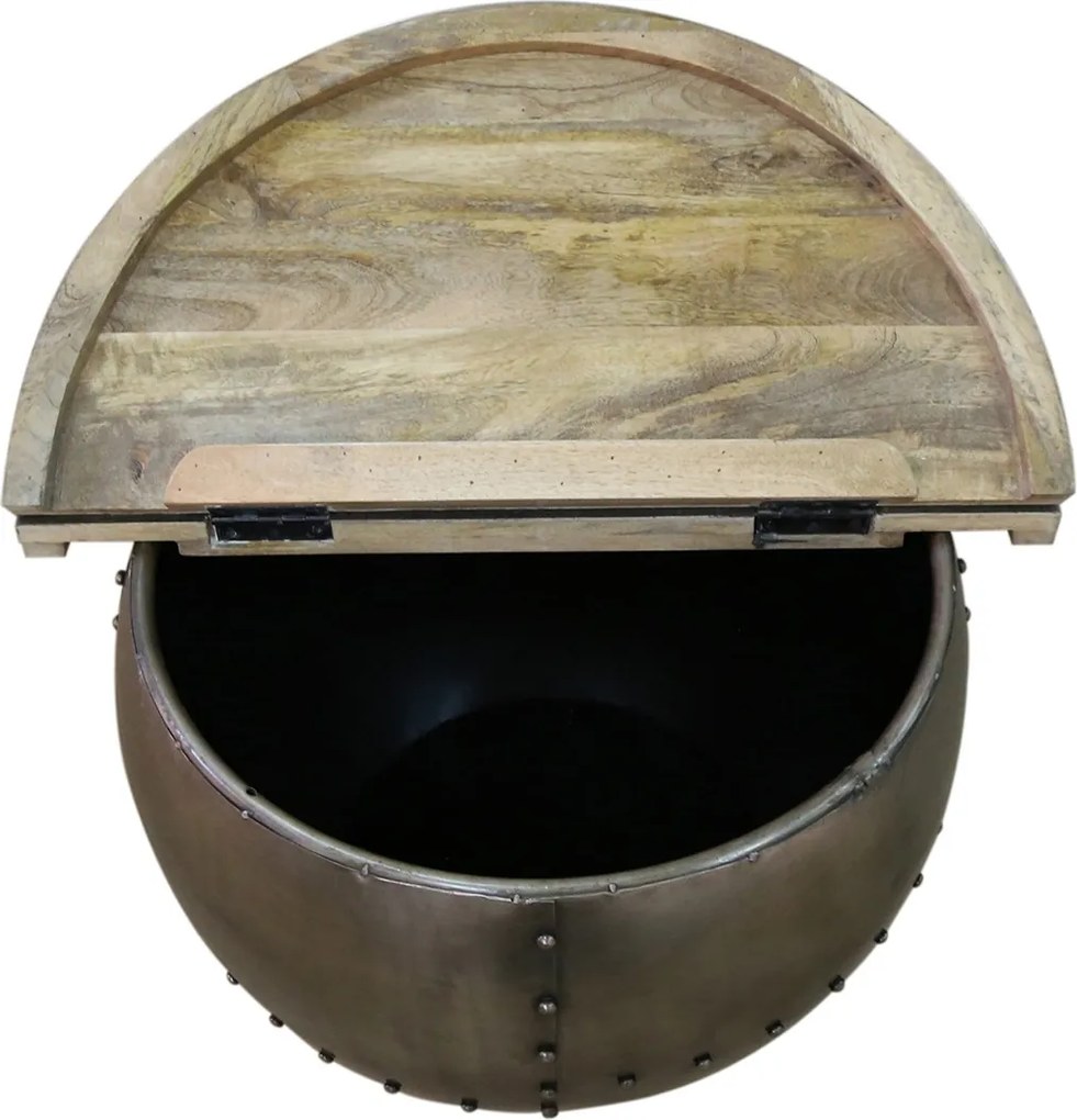 Masuta design industrial cu spatiu de stocare Drump Storage, gri A-38948 VC