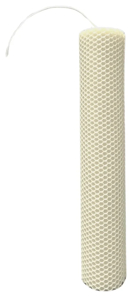 Lumanare naturala fagure din Ceara de Albine colorata - Ivory 3,5 cm, 25 cm