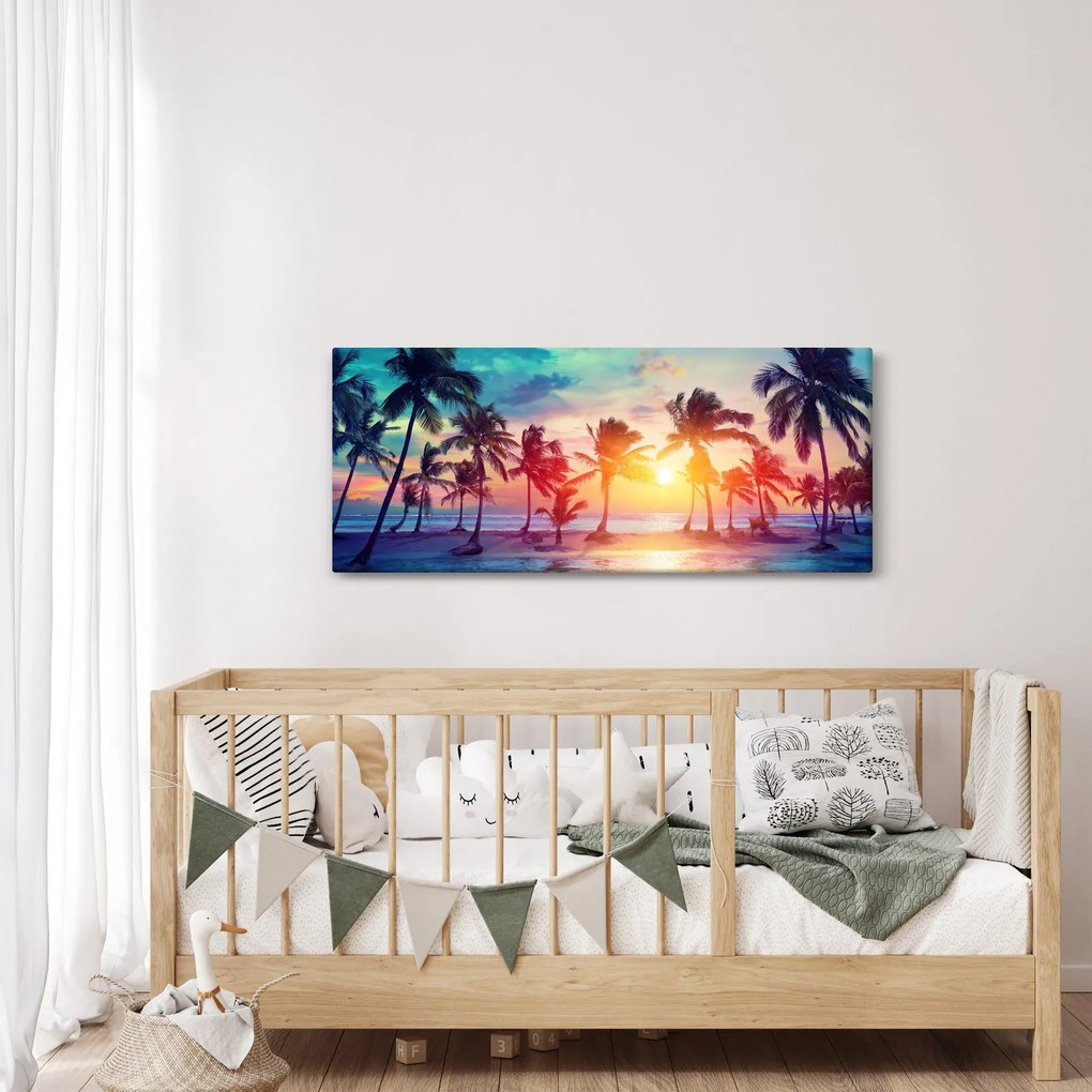 Tablou - Apus de soare tropical (120x50 cm)