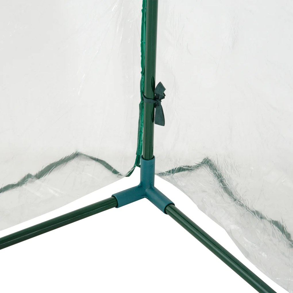 Outsunny Serra a Tunnel in PVC con 3 Porte Avvolgibili in Acciaio e PVC Trasparente, 350x100x80cm