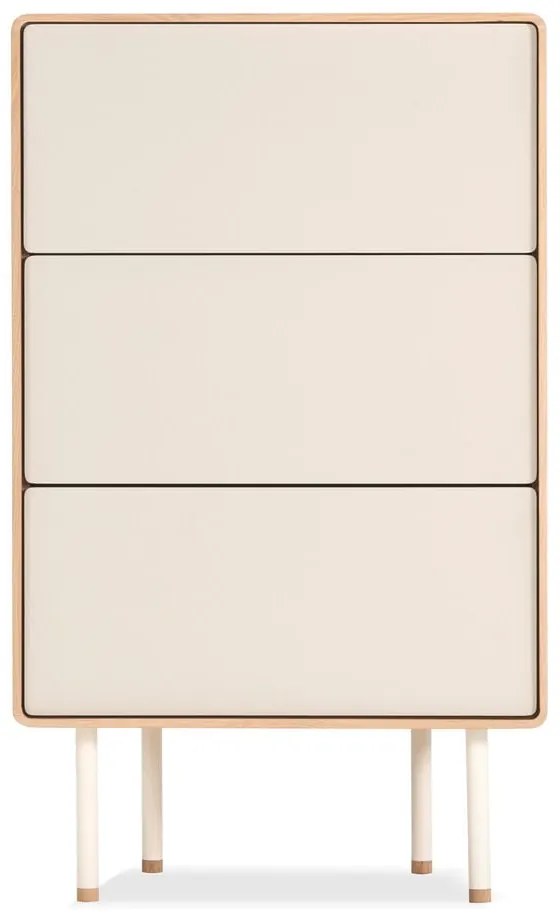 Comodă albă/în culoare naturală înaltă din lemn de stejar 60x100 cm Fina – Gazzda