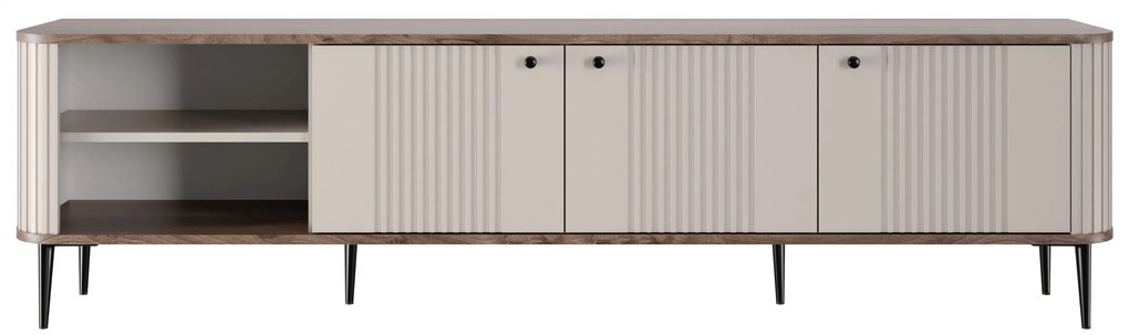 Comodă TV Vesper 3D 187 cm - cașmir / nuc / picioare negre