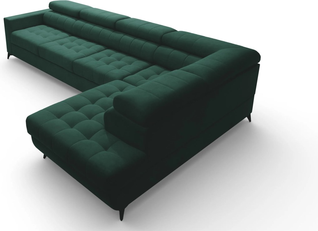 Colțar extensibil Nardo Maxi dreapta - velur verde Bluvel 78