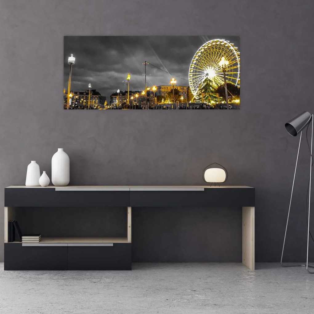 Tablou carusel în amurg (120x50 cm)