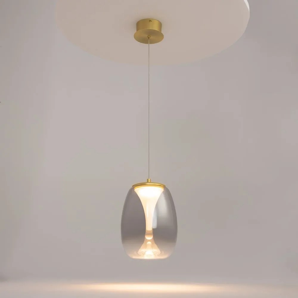 Pendul LED design decorativ Splash auriu/gri